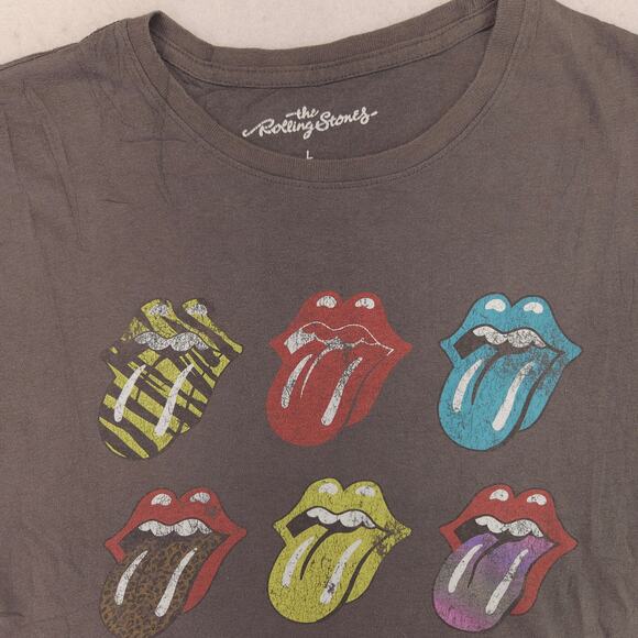 Rolling Stones Tour Band Short Sleeve Graphic T Shirt Womens Size Large L Gray - Picture 1 of 9